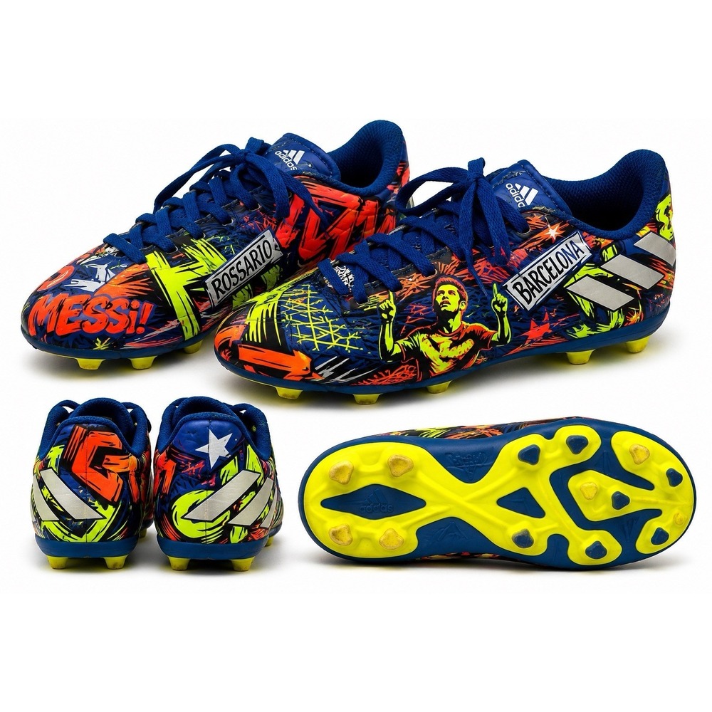 Adidas Messi Youth Soccer Cleats Size 1 Barcelona Rosario Graphic FG